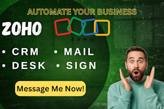 build and integrate zoho CRM, mail, desk, and sign for your business
