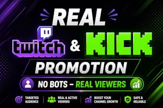 promote and grow your twitch and kick stream organically