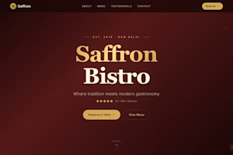 design a modern restaurant website with online menu and booking