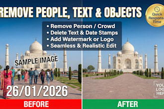 remove person text remove people add watermark logo