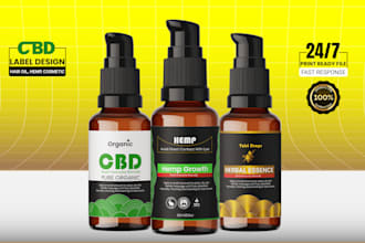 design premium cosmetic hair oil label and packaging with 3d mockup