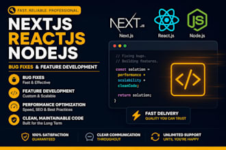 provide react and nextjs development fixes and features
