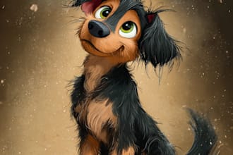 pet portrait into cute disney style