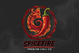 design a unique red chili logo for your brand
