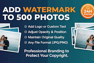 add watermark logo or add text image up to 500 photos