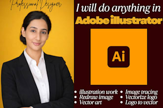 do adobe illustrator work, redraw, illustration, vector art