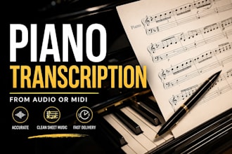 transcribe piano sheet music from audio or midi