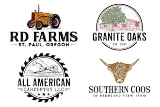 design and redesign vintage cow, horse, farm logo