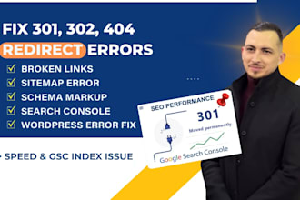 resolve 404 errors and setup 301 redirects as an IT engineer