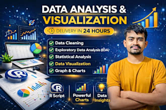 perform data analysis and visualization in rstudio in 24 hours