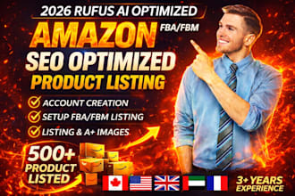 do SEO amazon fba listing creation and amazon product description for pl