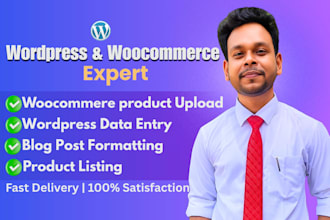 upload woocommerce products and do wordpress data entry
