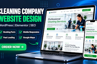 design cleaning service website, house cleaning website, office cleaning