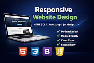 create responsive website using HTML CSS bootstrap and javascript