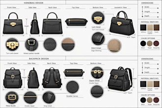 design bag tech pack, handbag tech pack backpack tech pack for production ready