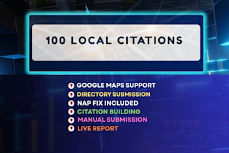 build 100 manual local citations for your local SEO ranking