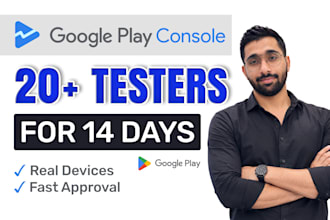 provide your google play closed testing with 12 testers or 20 testers for 14 day