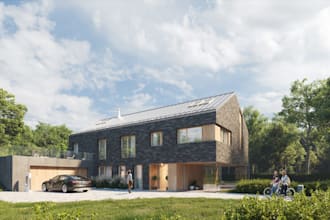produce exterior cgi for marketing, luxury detached house, UK detached apartment