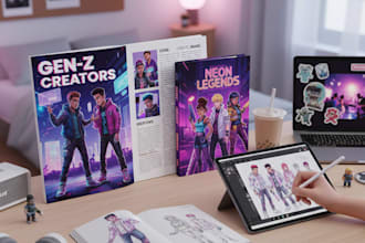 design premium illustrated storybook and magazine