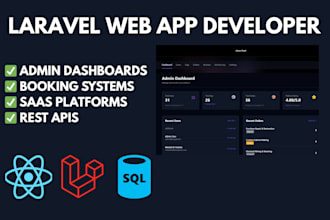 build a laravel saas app, admin dashboard or booking system