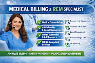 provide professional medical billing services, ar followup, insurance claims
