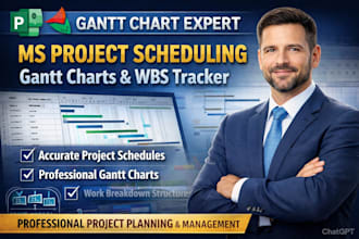 create ms project and projectlibre gantt charts and wbs tracker