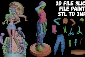 convert 2d to 3d model stl 3mf multicolor split parts for 3d printing character