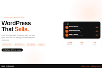 design or fix your wordpress website with speed and SEO optimization