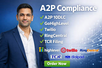 register your a2p 10dlc, gohighlevel, twilio, tcr, ringcentral and ghl a2p