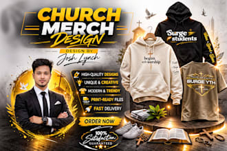 create unique christian church merch t shirt design