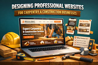 design a professional website for carpentry and construction businesses