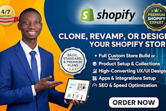 clone, revamp, copy, design, or redesign shopify store or shopify website
