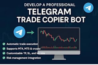 develop forex trading copier bot, telegram trade copier bot or signal copier eas
