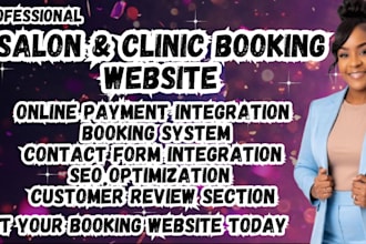 design salon website clinic website booking website spa website