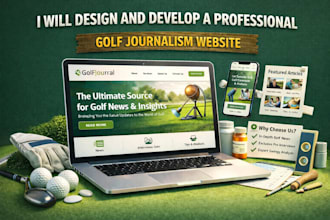 design and develop a professional golf journalism website