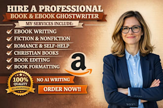 ghostwrite fiction and nonfiction ebook as ghostwriter and book writer