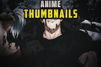 design cinematic anime youtube thumbnails with bold character focus