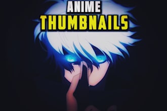design cinematic anime youtube thumbnails with bold character focus