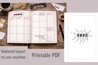 provide an artistic printable planner in english or spanish