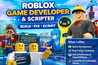 develop roblox game full game creation fix roblox scripter, build obby tycoon