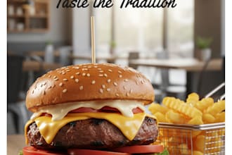 do design poster for burger restaurant