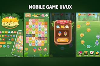 create UI, UX design and game assets