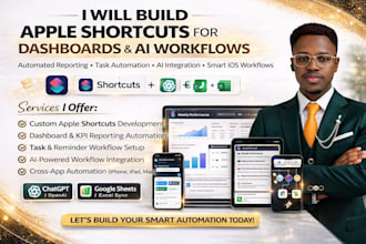 build apple shortcuts for dashboards reporting apple shortcuts task ai workflow