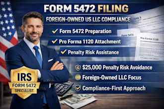 prepare and file irs form 5472 for non US owned llc