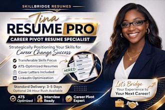write an ats optimized career pivot resume highlighting transferable skills