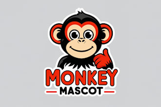 do unique funny, bad, angry, monkey head logo 1 day