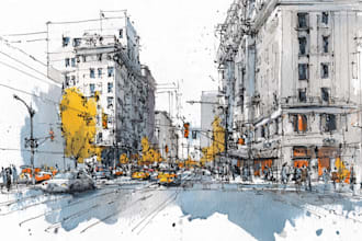 sketch you city urban sketching style
