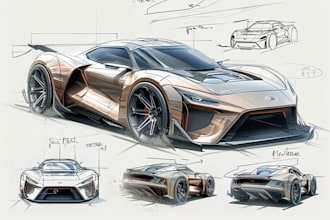 sketch and design concept car for your project