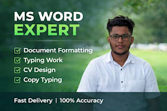 do PDF to word typing and document formatting