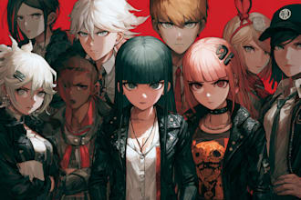 do danganronpa style art for you